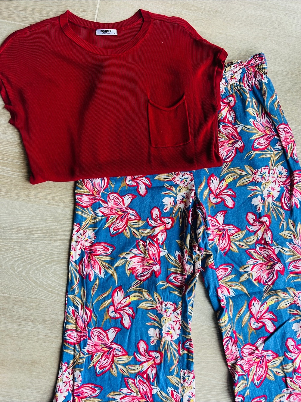 a new day Floral Linen Wide-Leg Pants
